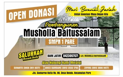 Update Pembangunan Renovasi Mushola Baitussalam SMPN 1 Pare